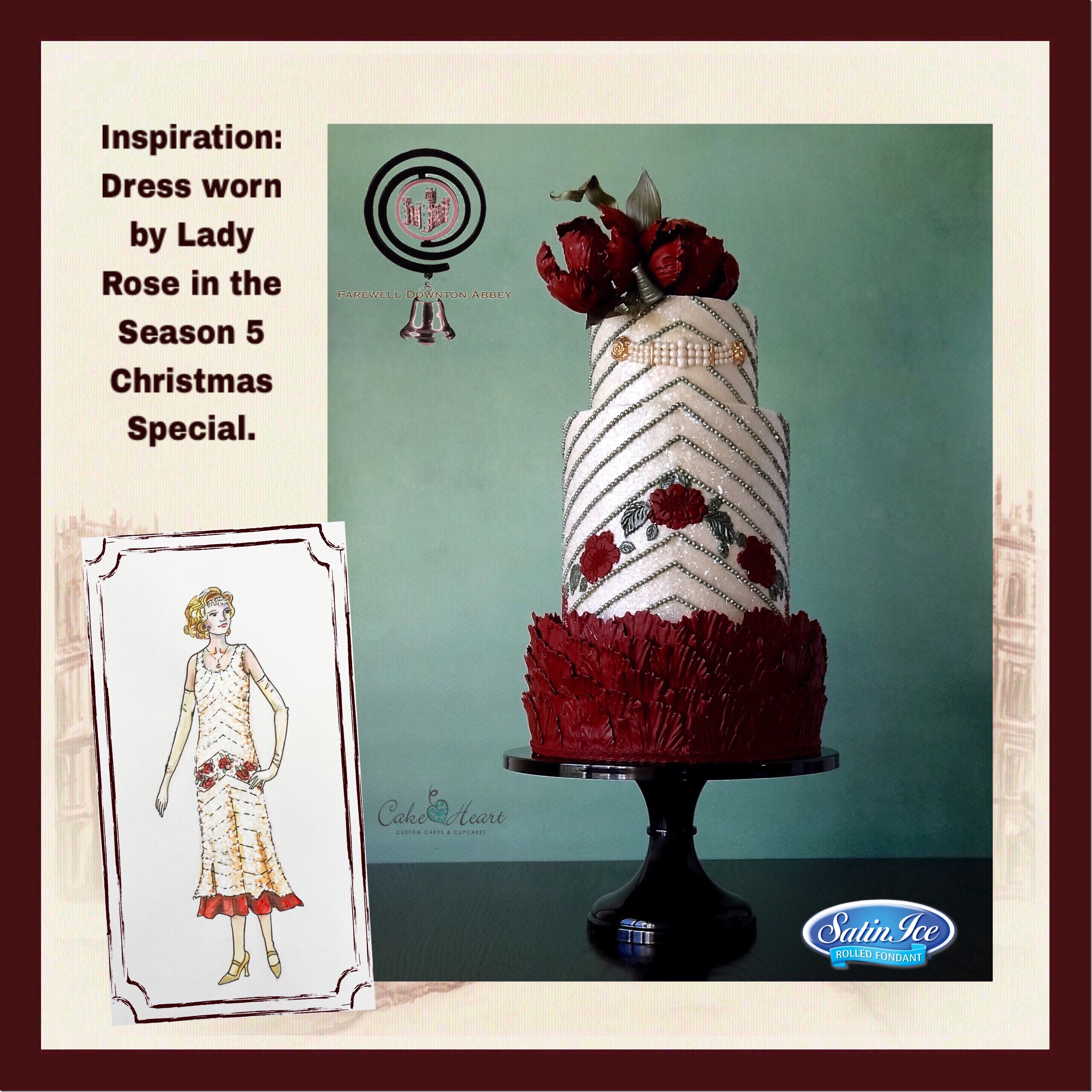 Downton Abbey Cake Based On Lady Rose’s Christmas Dress