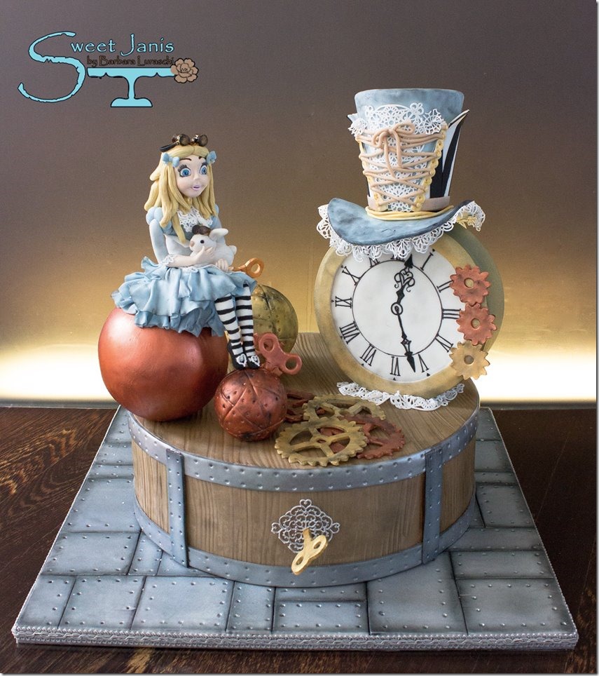 Steampunk Alice in Wonderland Cake