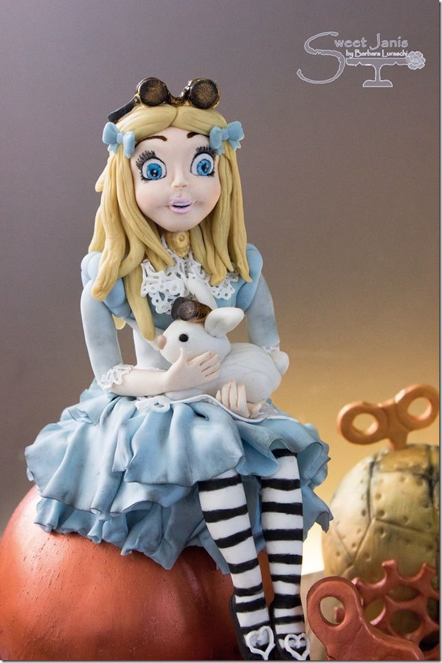 Steampunk Alice in Wonderland Cake Topper