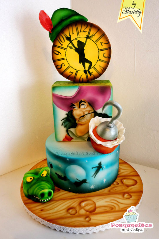 Marvelous Airbrushed Peter Pan Cake - Between The Pages Blog