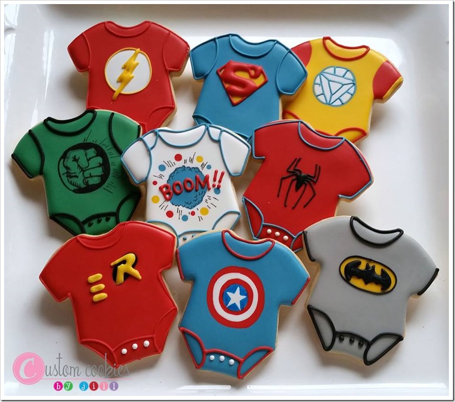 Superhero Baby Shower Cookies