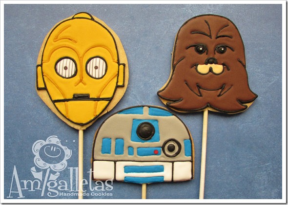 C-3PO, R2-D2, and Chewbacca Cookies