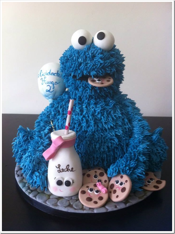 Cookie Monster 2nd Birthday Cake 