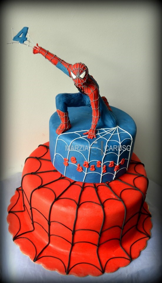 Spider-Man 4th Birthday Cake