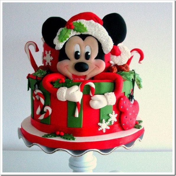 Cake tag: mickey mouse christmas - CakesDecor