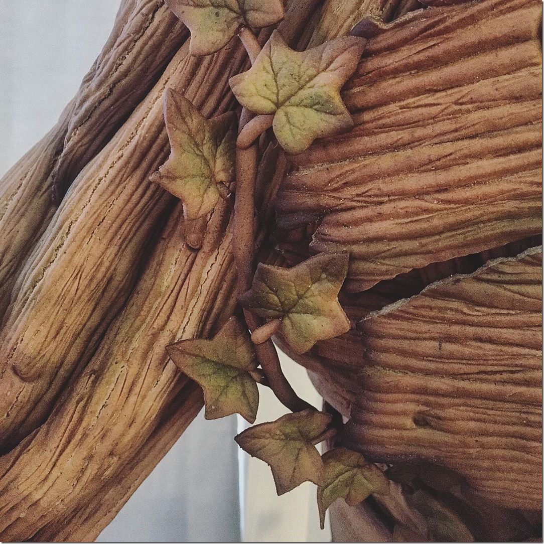 Close-up of Gingerbread Sculpture of Groot 