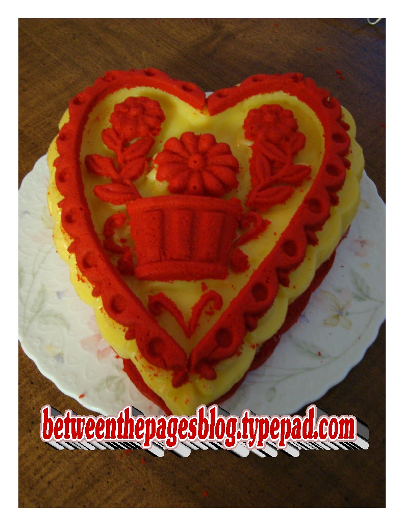 Sweetheart cake with label