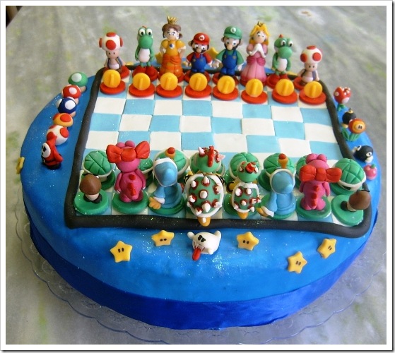 Super Mario Brothers Chess Cake