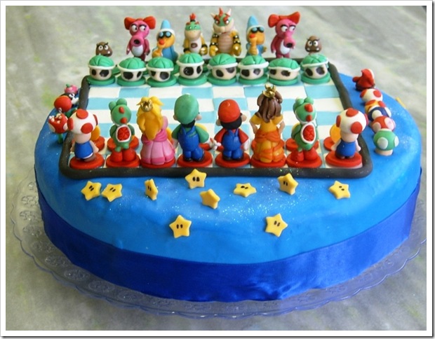 Super Mario Brothers Chess Cake