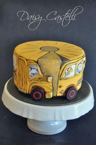Charlie Brown Schoolbus Cake
