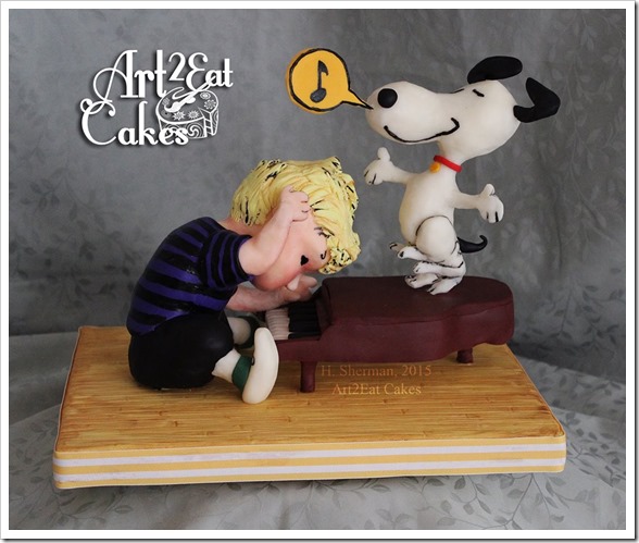 Schroeder and Snoopy Cake