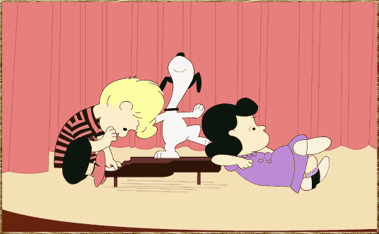 Schroeder, Lucy, and Snoopy 