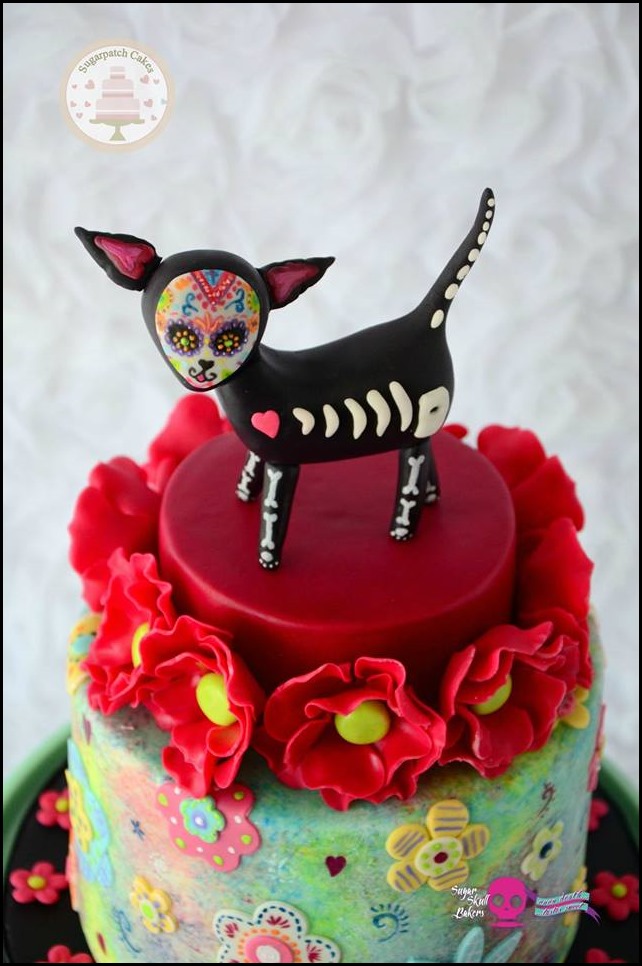Day of the Dead Chihuahua Cake