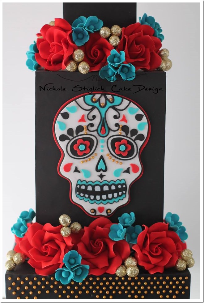Close-up of Day of the Dead Cake