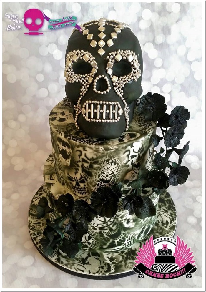 Dia de los Muertos Wedding Cake 