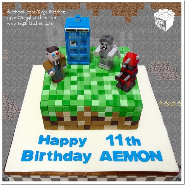 Doctor Who Minecraft Cake
