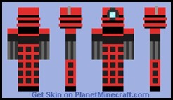 Red and Black Dalek Minecraft Skin