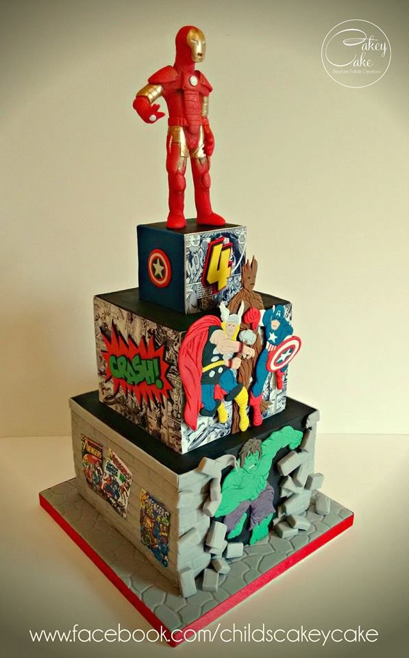 Superhero 4th Birthday Cake
