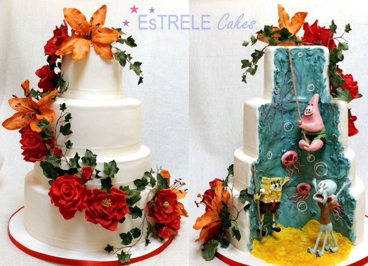 Two Sided Wedding Cake