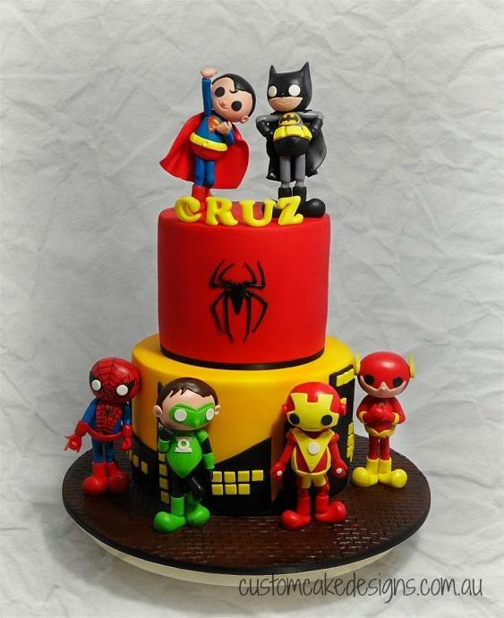 Chibi Superhero Cake