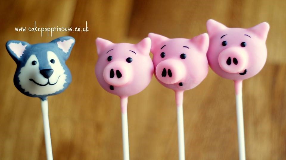 Big Bad Wolf & Three Little Pigs Cake Pops