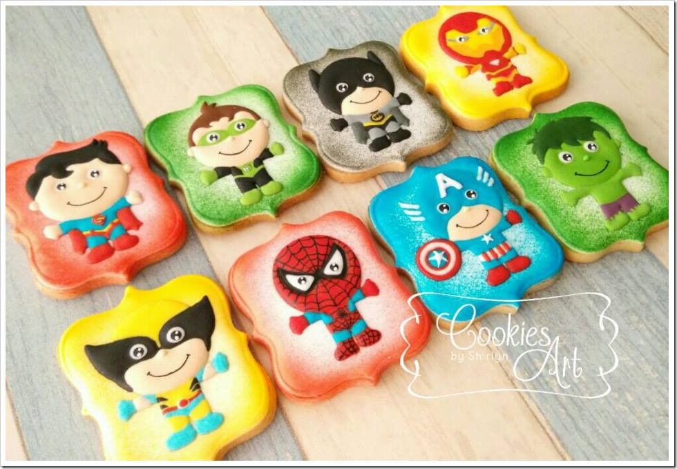 Chibi Superhero Cookies