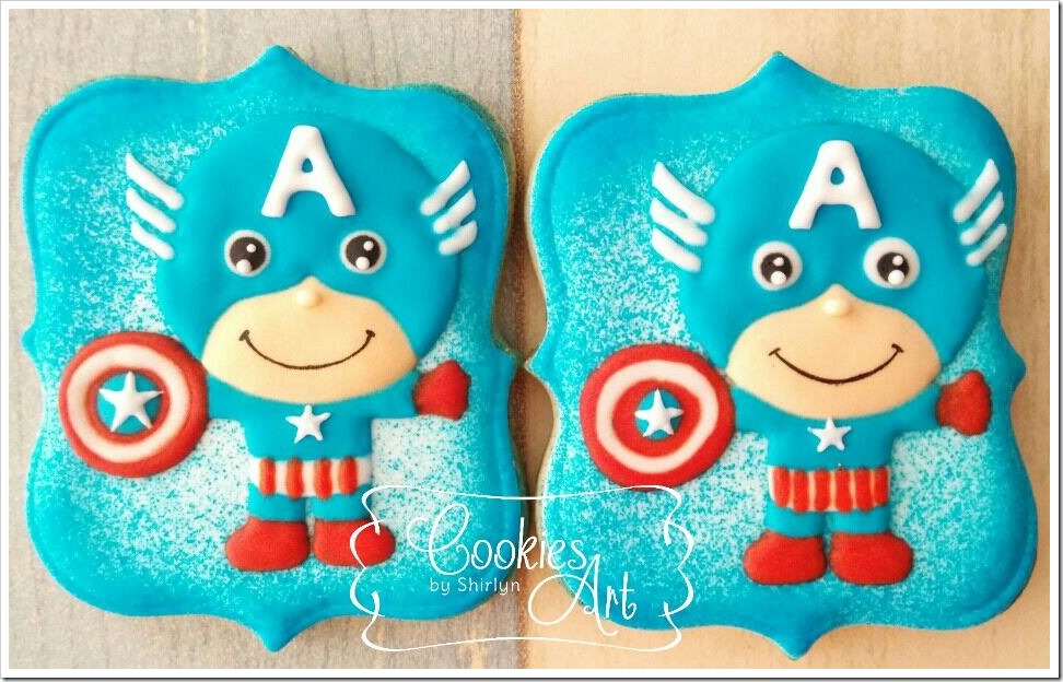Chibi Captain America Cookies