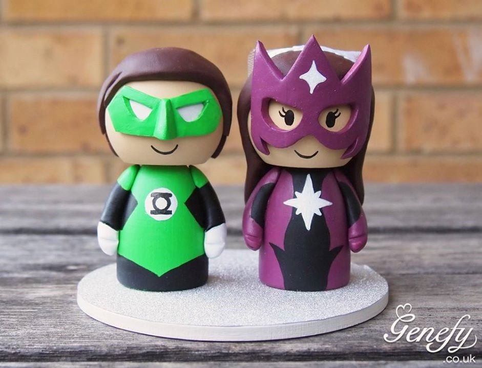 Green Lantern & Star Sapphire Wedding Cake Topper