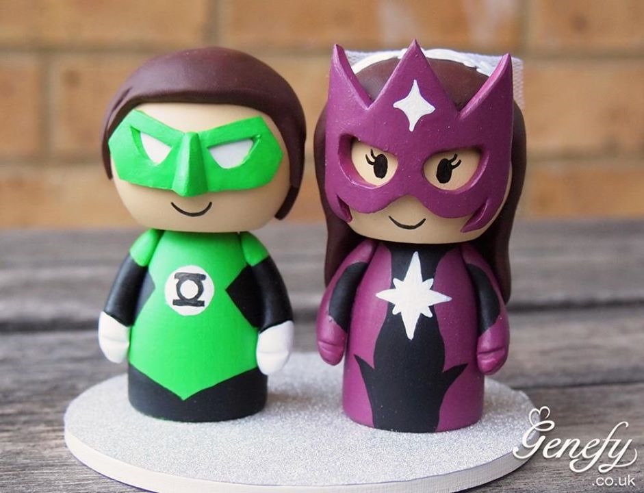 Green Lantern & Star Sapphire Wedding Cake Topper
