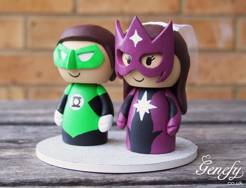 Green Lantern & Star Sapphire Wedding Cake Topper