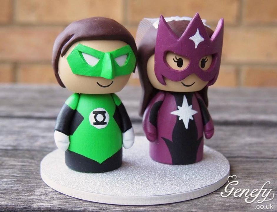 Green Lantern & Star Sapphire Wedding Cake Topper