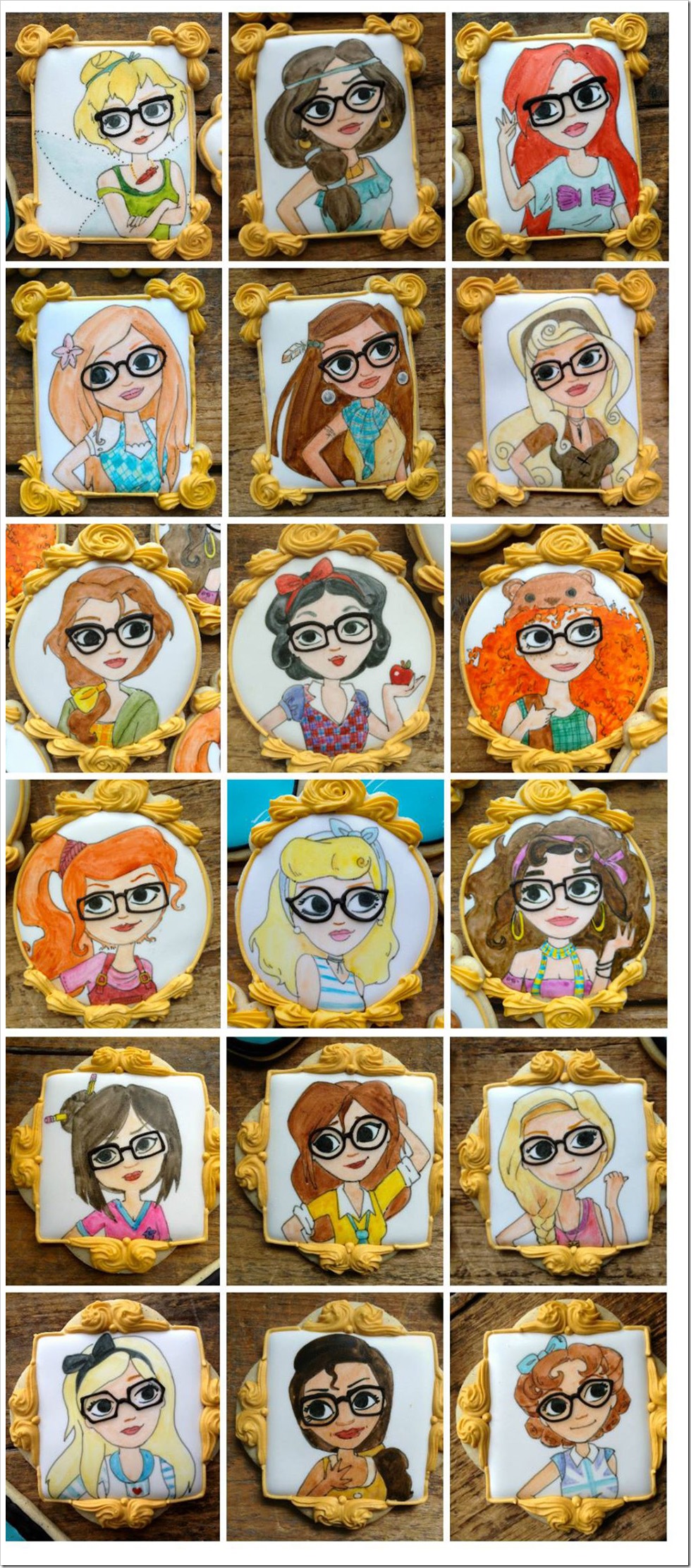 Hipster Disney Princess Cookies