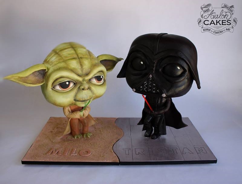 Dueling Star Wars Cakes: Yoda vs. Darth Vader