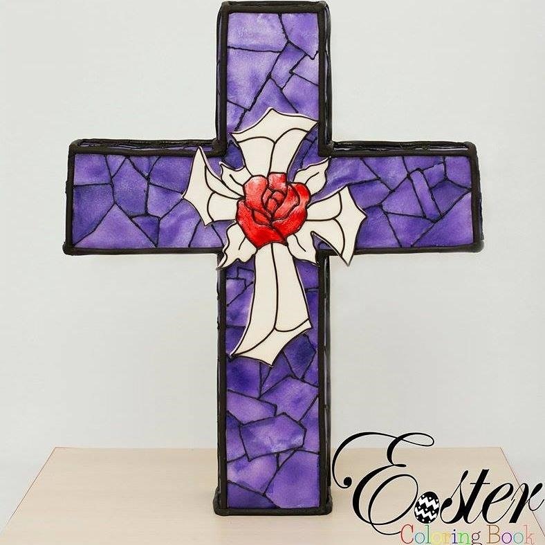 Stained Glass Cross Cake