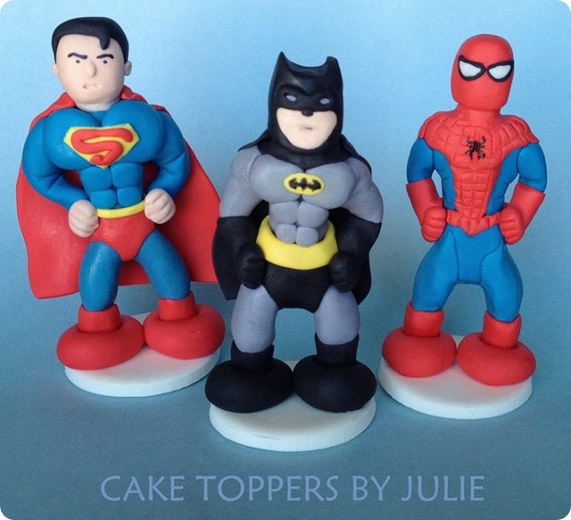 Superman, Batman, & Spider-Man Cake Toppers