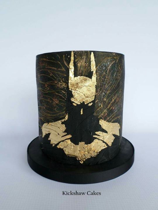 Golden Batman Silhouette Cake