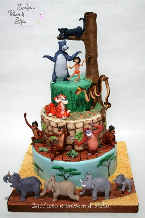 Amazon.com: Jungle Themed Cake Topper Set Featuring Mowgli, Baloo, Friends  and Accessories (Unique Design) : Toys & Games