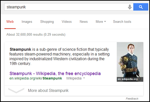 Google Results for Steampunk