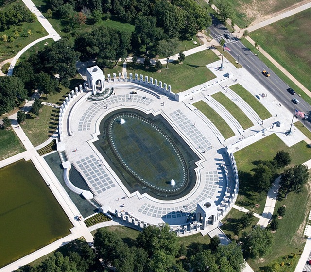 Aerial view of World War II Memorial 