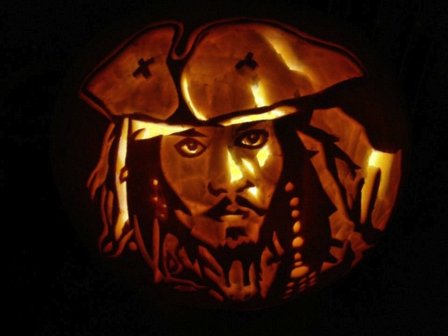 Captain Jack Sparrow Pumpkin Carving