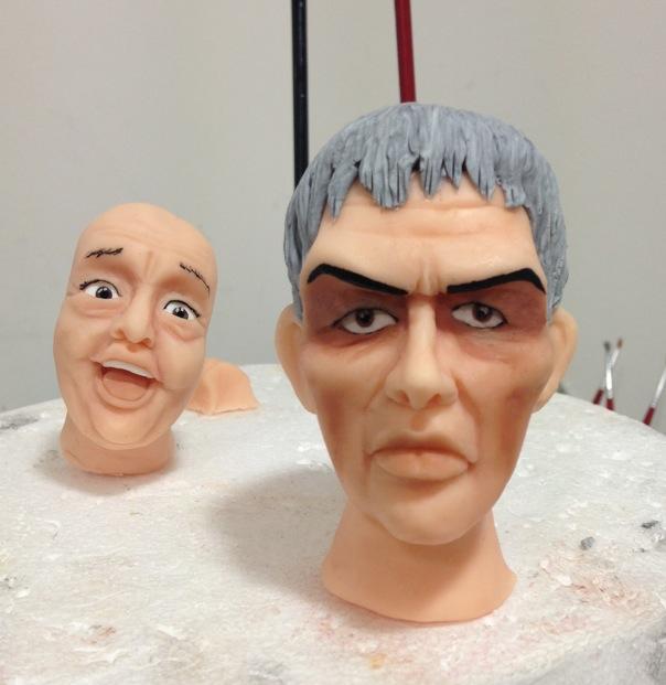 Uncle Fester and Lurch’s heads in progress