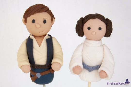Han Solo and Princess Leia Wedding Cake Topper