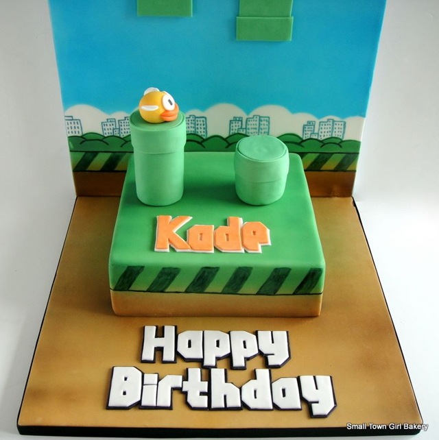Flappy Bird Birthday Cake