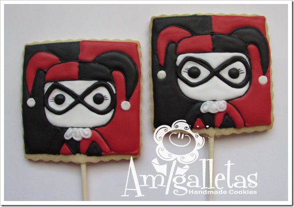 Harley Quinn Cookie Pops