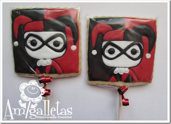 Harley Quinn Cookie Pops