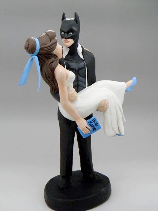 Belle and Batman Wedding Cake Topper