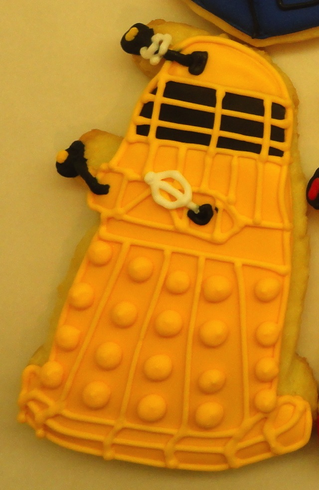 Yellow Dalek Cookie