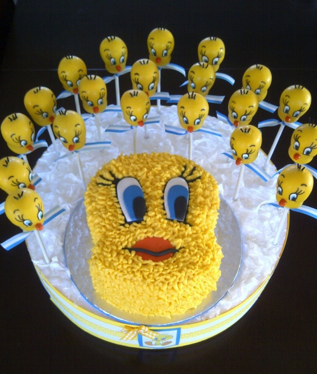 Tweety Bird Cake Pops