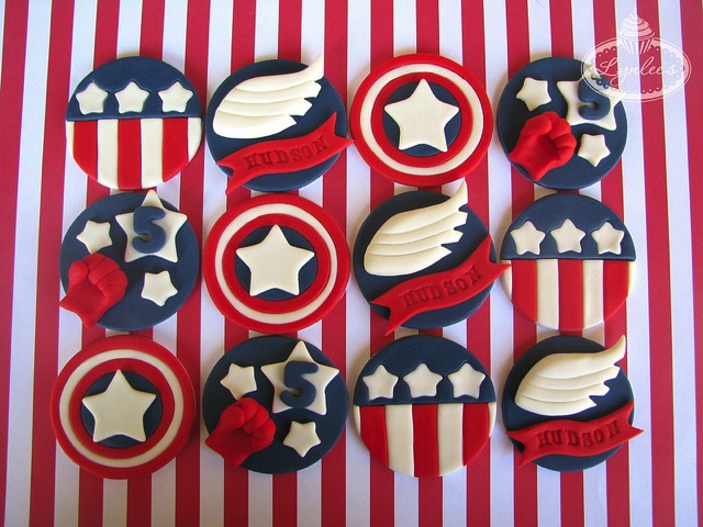 Captain America Cupcake Toppers