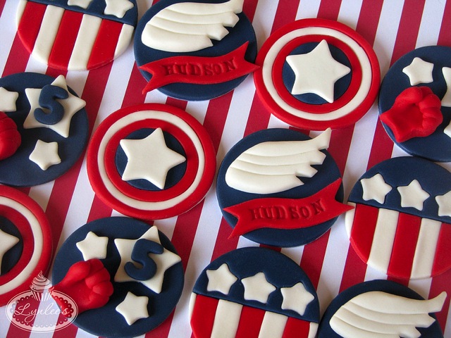 Captain America Cupcake Toppers 